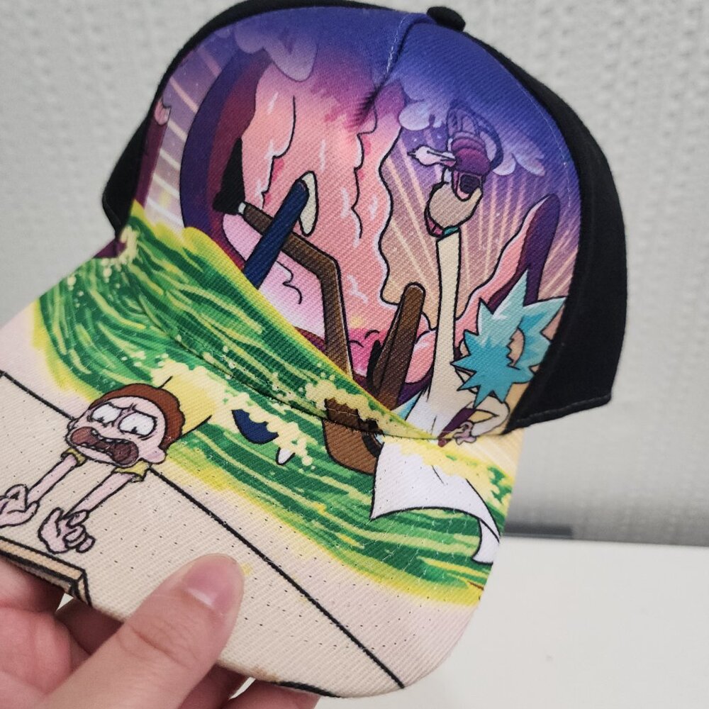 Bioworld Rick & Morty Portal Curved Snapback Hat Cap - Picture 4 of 10